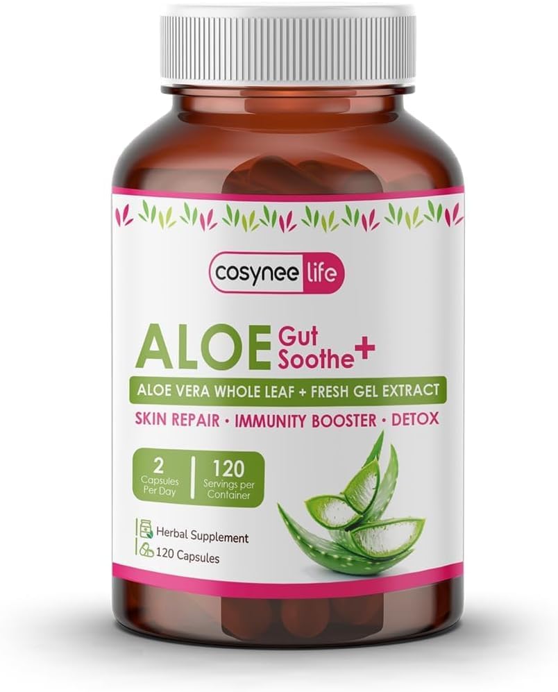 Cosynee Life Aloe Vera Leaf Extract 300mg Capsule, 120 Count
