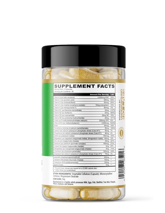 Underground Bio Labs Panda Supplements Premium Multi Vitamin: All in One Optimal Health Formula 120 Capsules