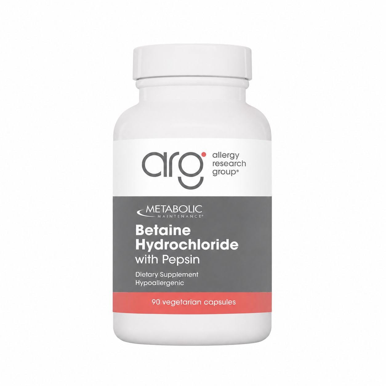 Metabolic Maintenance Betaine HCl + Pepsin Digestive Enzyme - Protein Digestion + Gut Health Support Supplement Capsules, 100 Count