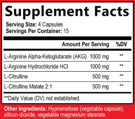 Hard Iron Labs N.O. Nitric Oxide Booster with L-Arginine, L-Citrulline Capsules, 120 Count