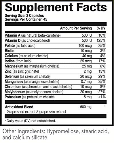 Targetage Vitamin Mineral Antioxidant Supplement - Essential Vitamins & Minerals 90 Capsules