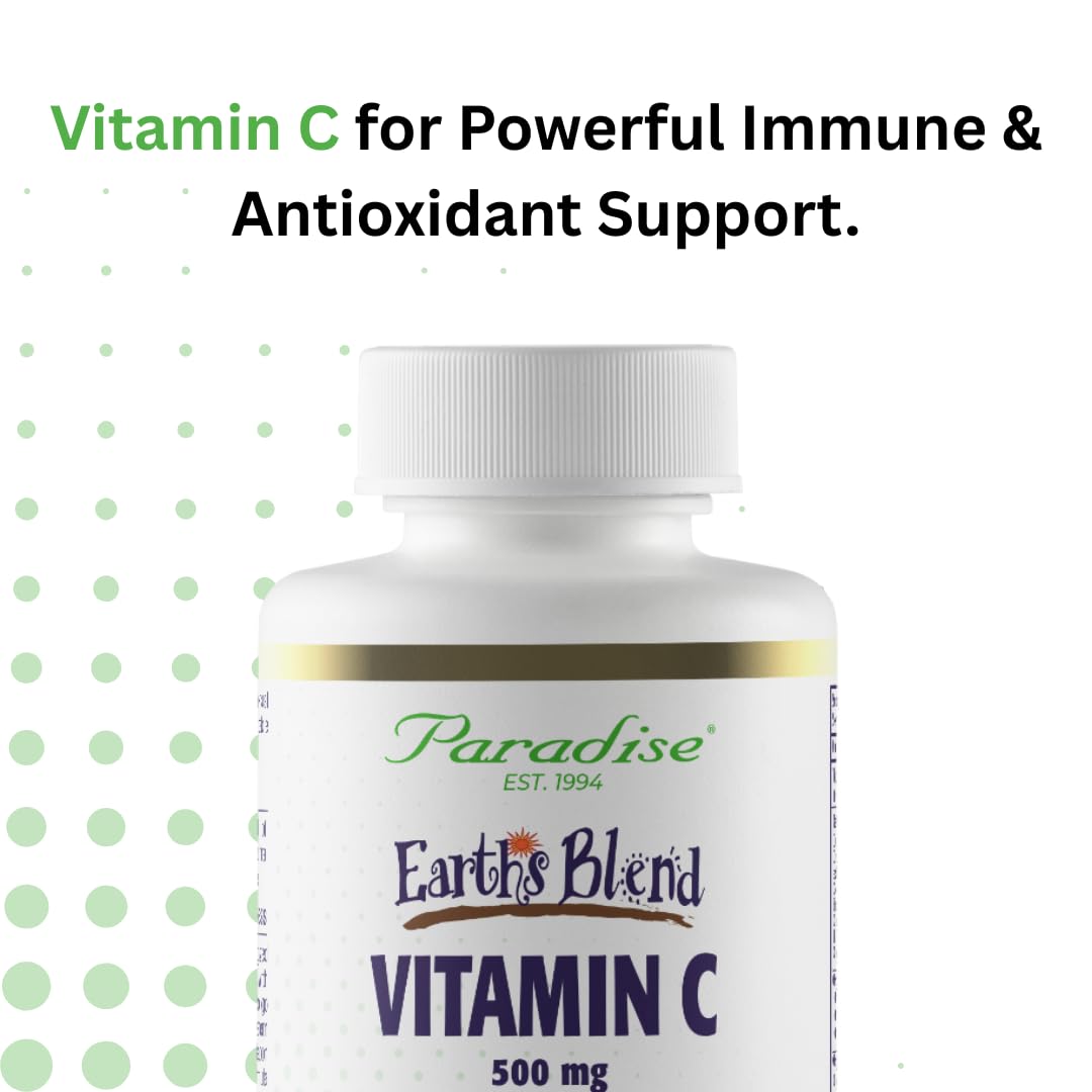 Paradise Herbs Earth's Blend Vitamin C with Nature's C and Adaptogens, Probiotics & Organic Alkalizing Greens, 90 Vegetarian Capsules