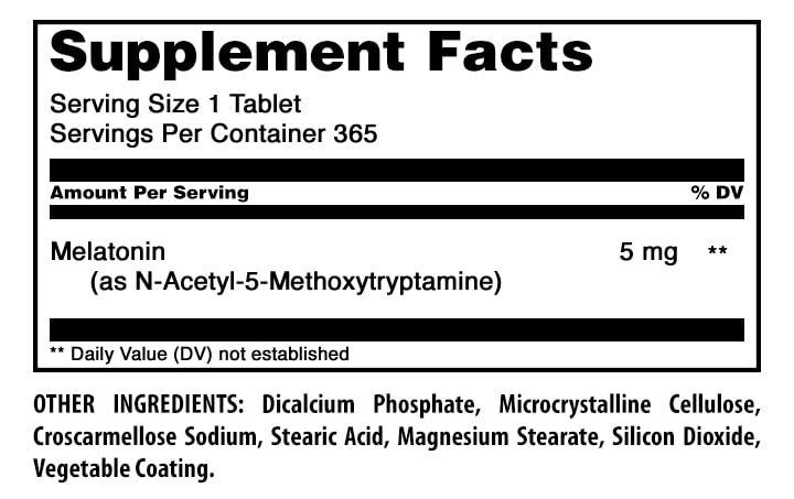 Amazing Nutrition Melatonin 5 mg Tablets, 1 Tablet