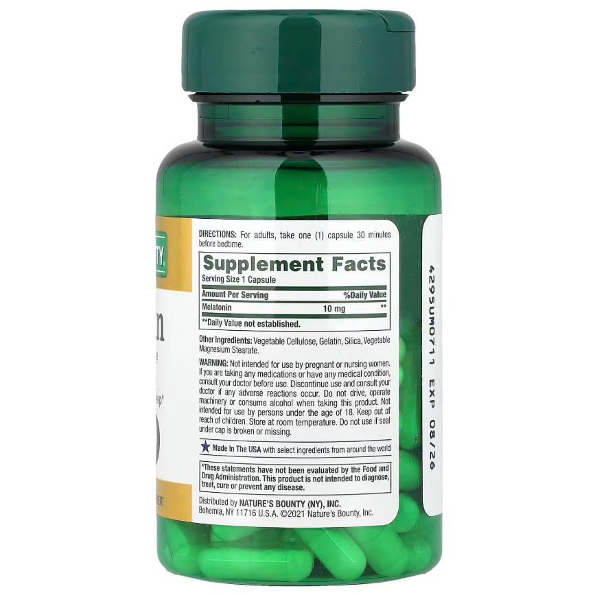 Nature's Bounty Melatonin 10mg Capsules, 240 Count