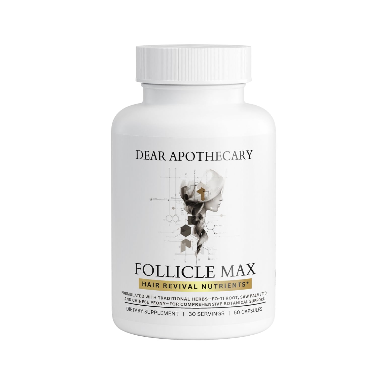 Dear Apothecary Follicle Max Hair Growth Supplement for Men & Women, 60 Capsules