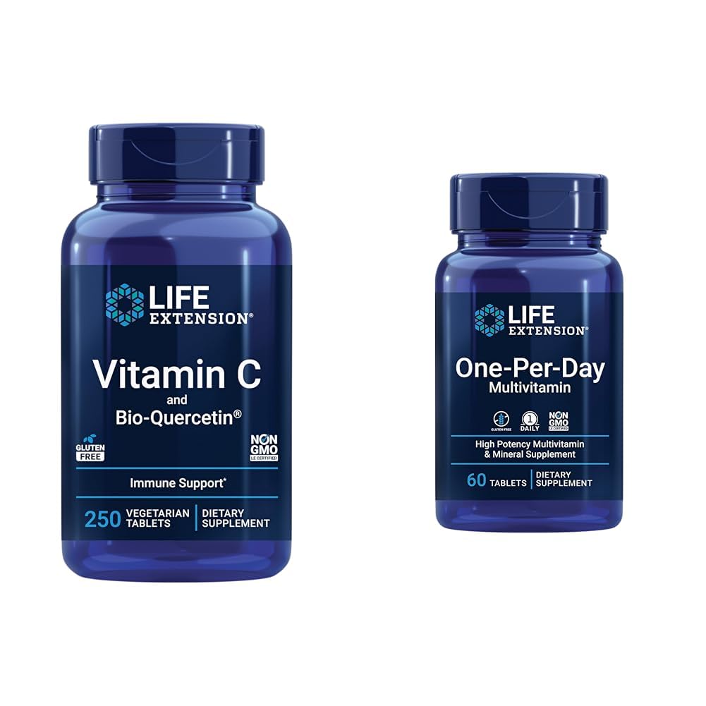 Life Extension Vitamin C & Quercetin Phytosome Plus Multivitamin with 25+ Vitamins, Minerals & Extracts - 310 Tablets