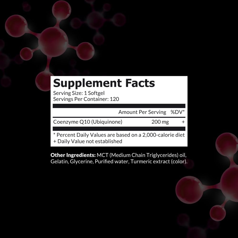 Intelligent Labs CoQ10 Ubiquinone 200mg with MCT Oil Heart Health Support Softgel 120