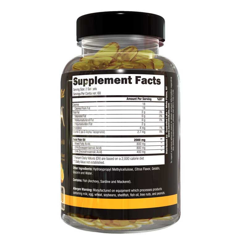 Controlled Labs Orange Oximega Fish Oil Supplement Softgel 1 Count