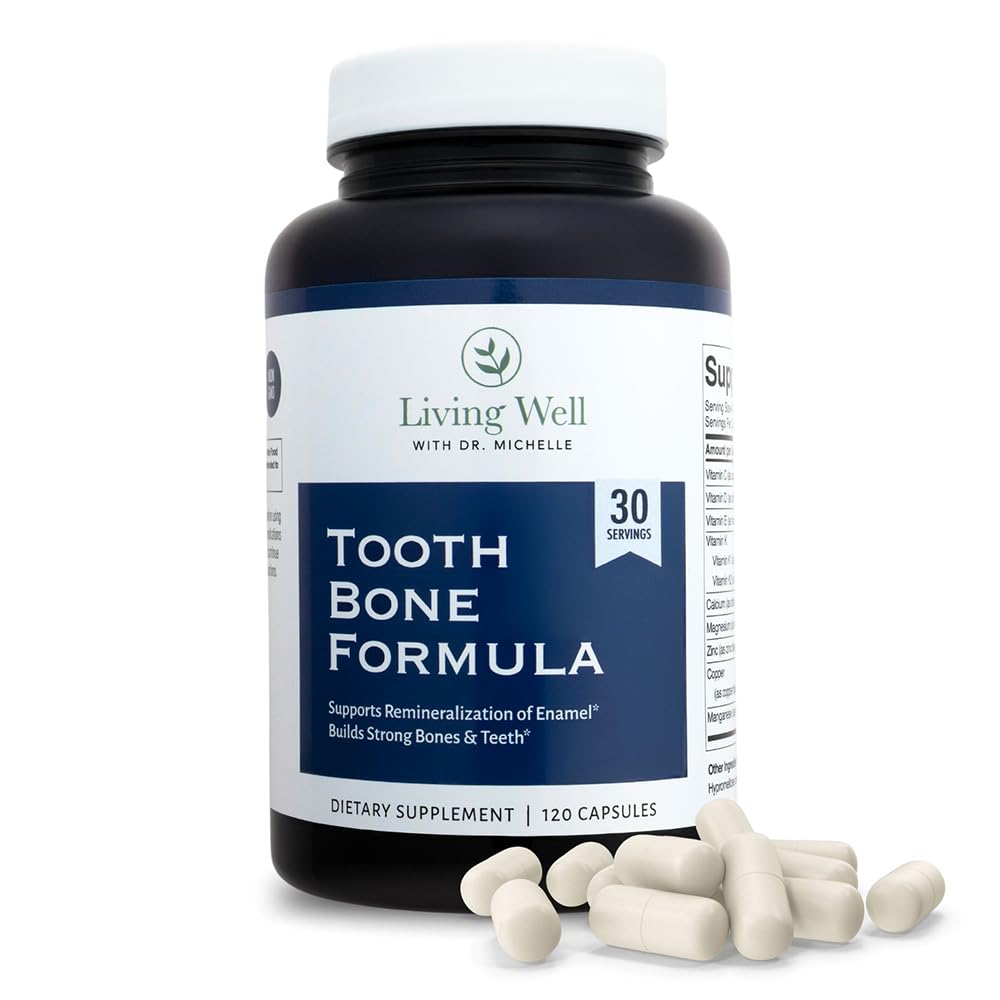 Living Well with Dr. Michelle Tooth and Bone Formula with D3, K2 Capsule 120 Count