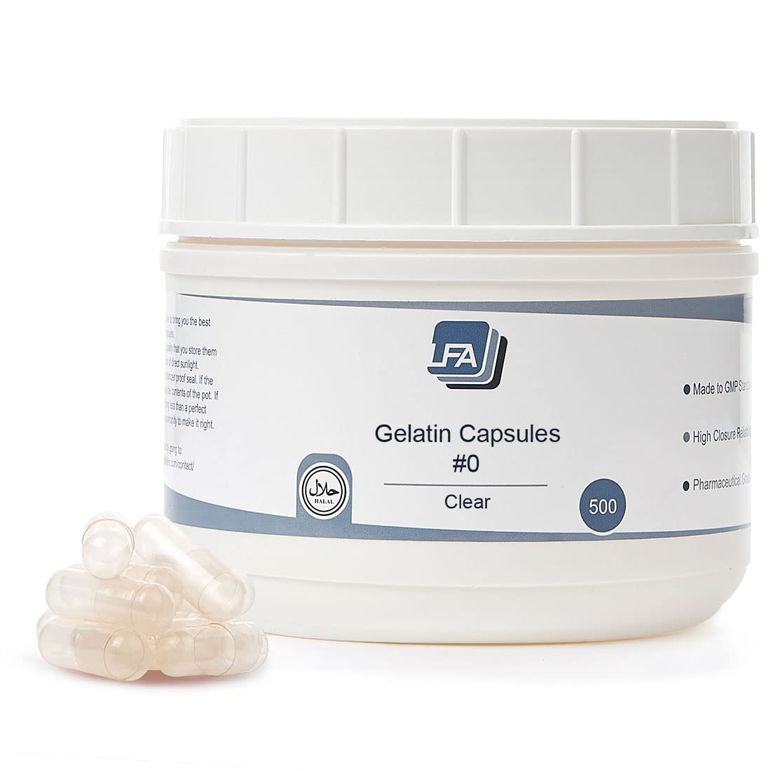 LFA Tablet Presses Empty Gelatin Capsules, 500 Count