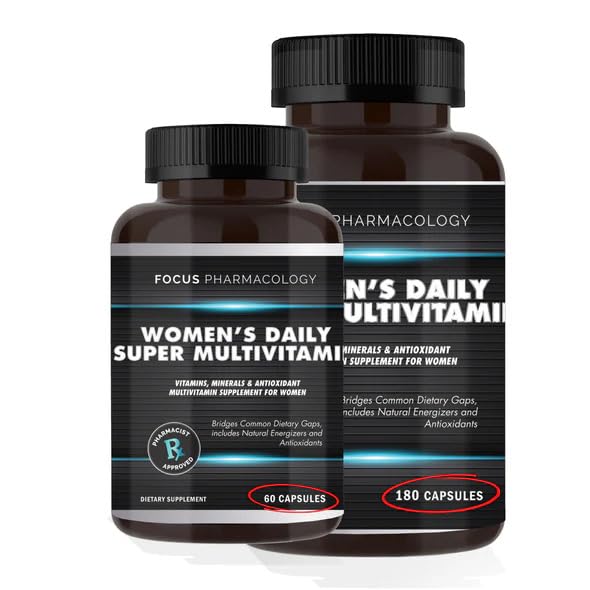 Focus Pharmacology Women's Daily Super Multivitamin Capsules, 180 Count