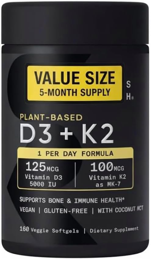 Adventure Home Vitamin D3 K2 Softgels, 160 Count