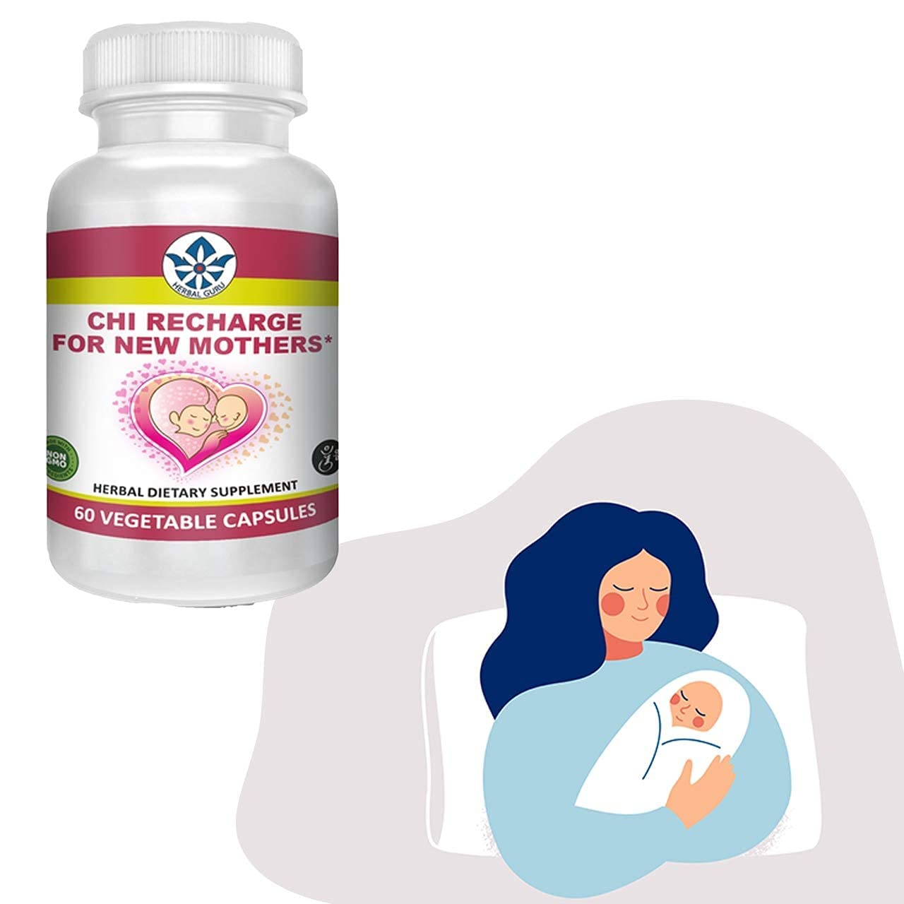 Herb Guru Chi Balance Herbal Supplement for New Mothers Capsules 1 Count