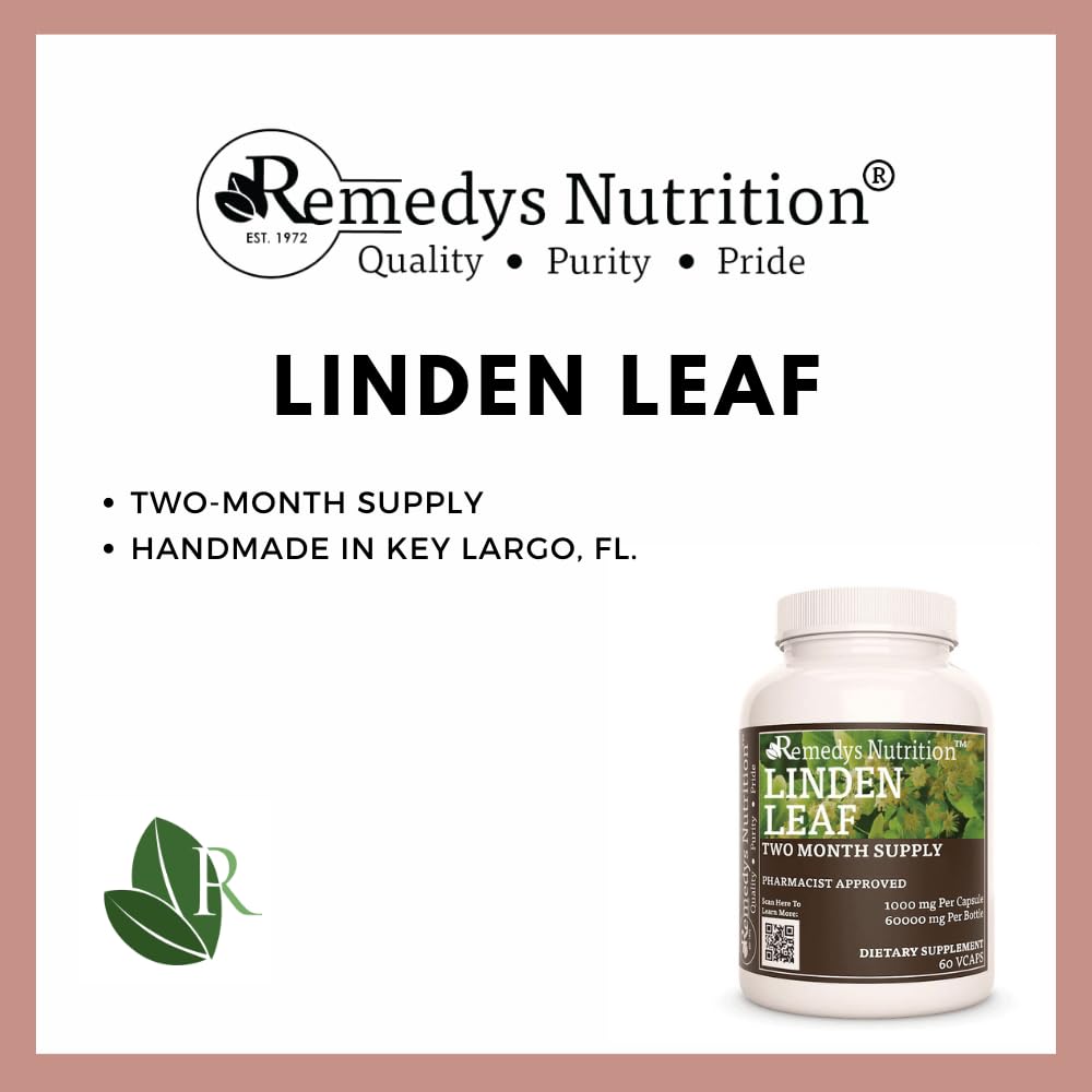 Remedy’s Nutrition Linden Leaf & Flowers 1,000 mg, 60 Capsules