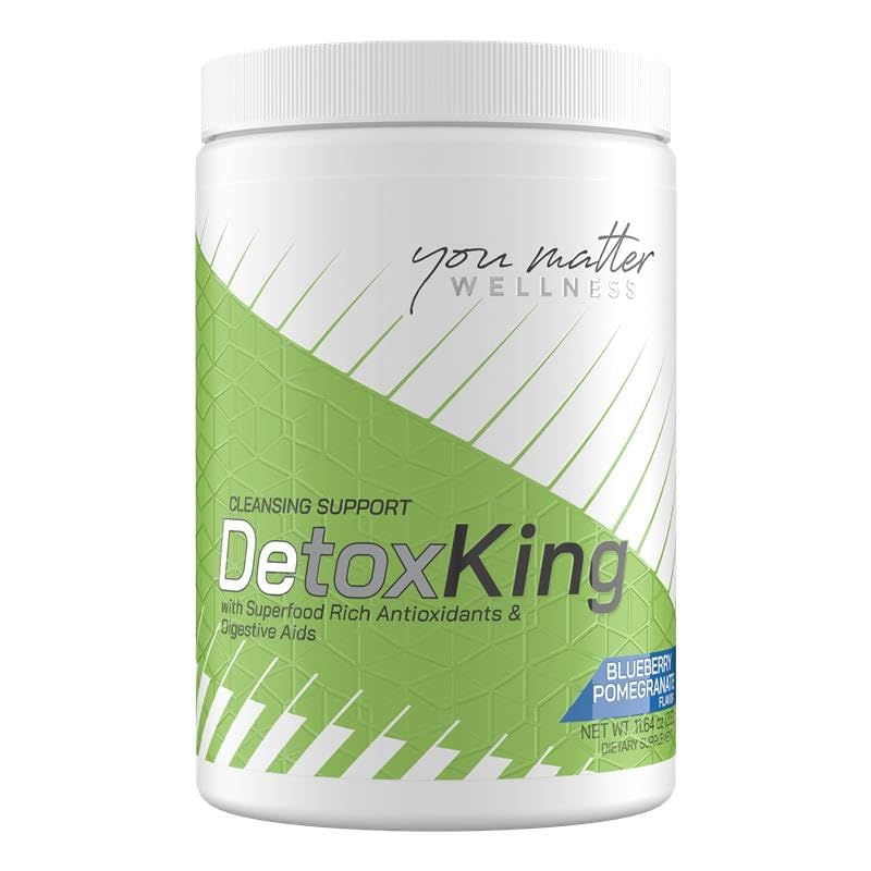 You Matter Wellness DetoxKing Powder, 11.64 oz – All-in-One Detox Cleanse with Probiotics, Fiber, Antioxidants & Digestive Enzymes – Full Body Detox & Digestive Support