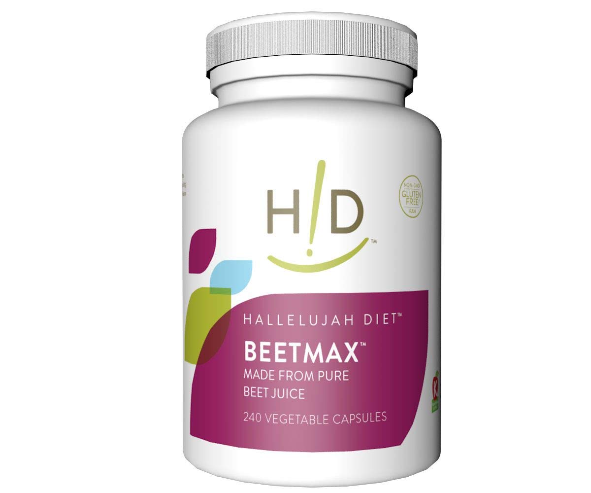 The Hallelujah Diet Organic BeetMax Capsules, Vitamin, Mineral, & Antioxidant Blend Supplement, Gluten-Free, Vegan, 240 Capsules