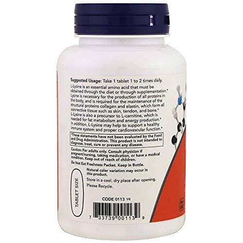 NOW Foods L-Lysine 1000 mg Double Strength Tablets 400