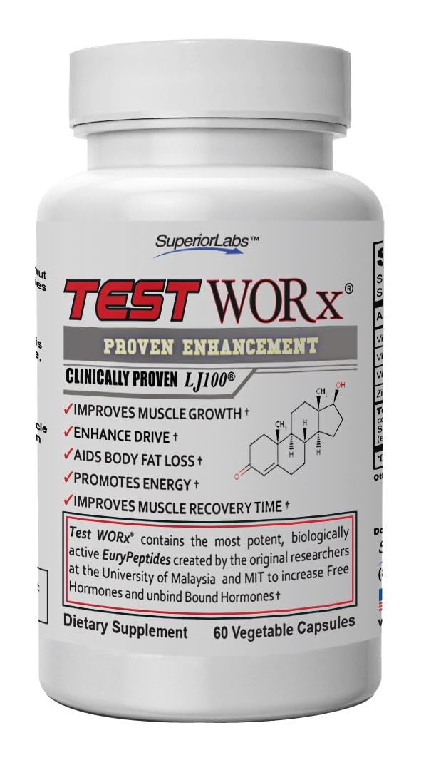 Superior Labs Test Worx Natural Testosterone Booster Capsules 60 Count