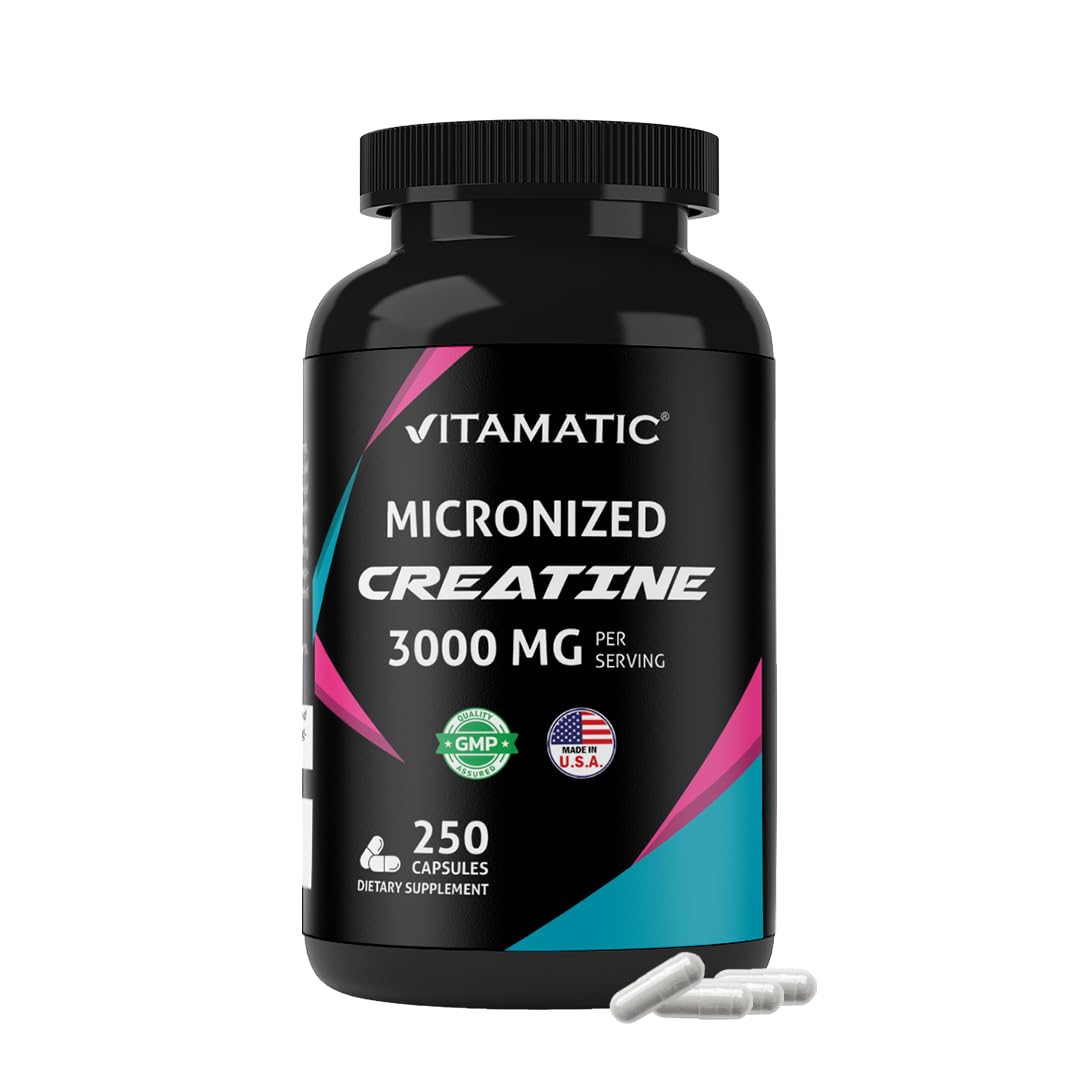 Vitamatic Micronized Creatine Monohydrate 3000 mg Capsule, 250 Capsules