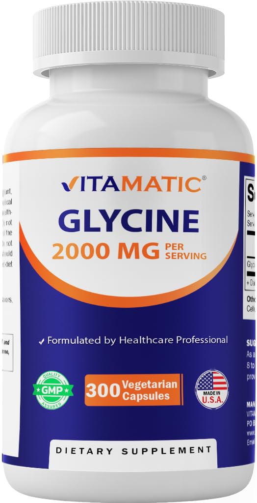 Vitamatic Glycine Supplement Capsule, 2000mg Per Serving, 300 Count
