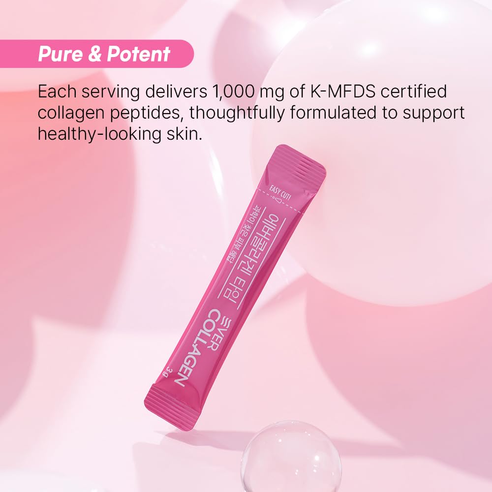 EVER COLLAGEN TIME NEWTREE Low Molecular Multi Marine Collagen Peptides Protein Powder 90 Packets