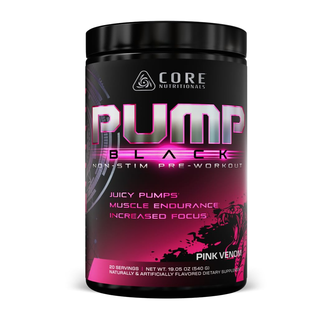 Core Nutritionals Pump Black Non-Stim Pre-Workout Powder 19 Servings