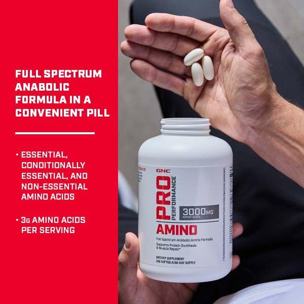 GNC Pro Performance Amino 3000mg Softgels, 240 Count