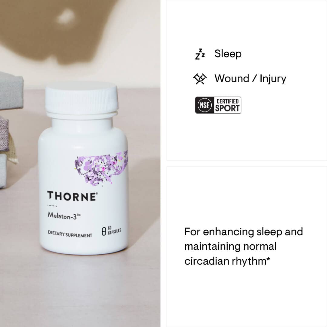 THORNE Sleep Support Duo Magnesium Bisglycinate Powder + Melaton-3, 2 Count