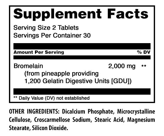 Amazing Nutrition Bromelain 2000 Mg per Serving Tablets, 60 Count