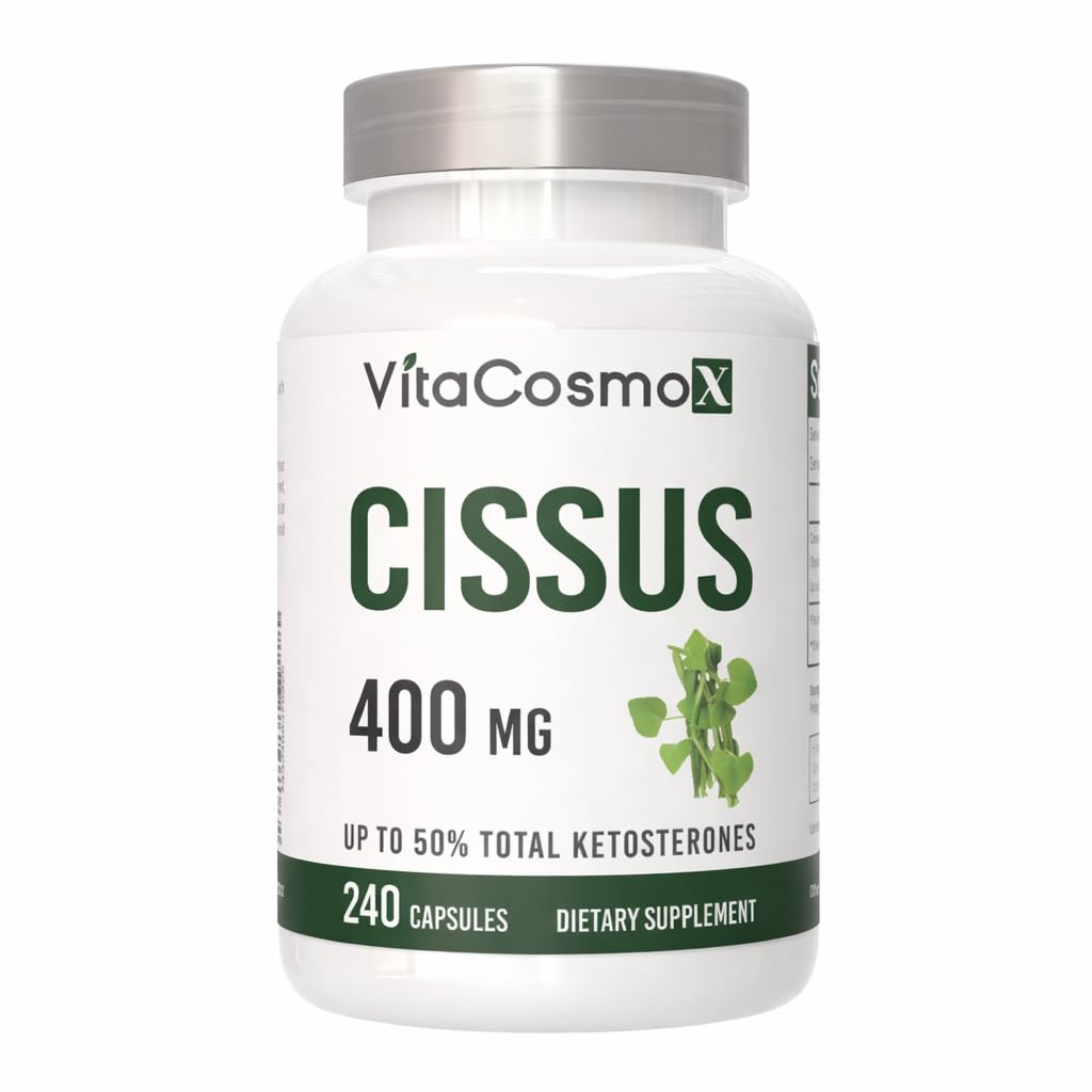 VitaCosmoX Cissus Quadrangularis 400 mg Capsule, 240 Count (Pack of 3)