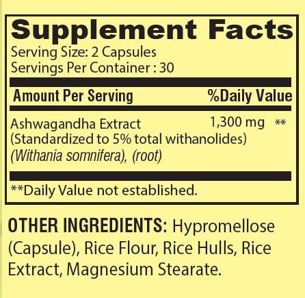 H4U 4 TOP Care Ashwagandha Dietary Supplement, Capsules, 60 Count