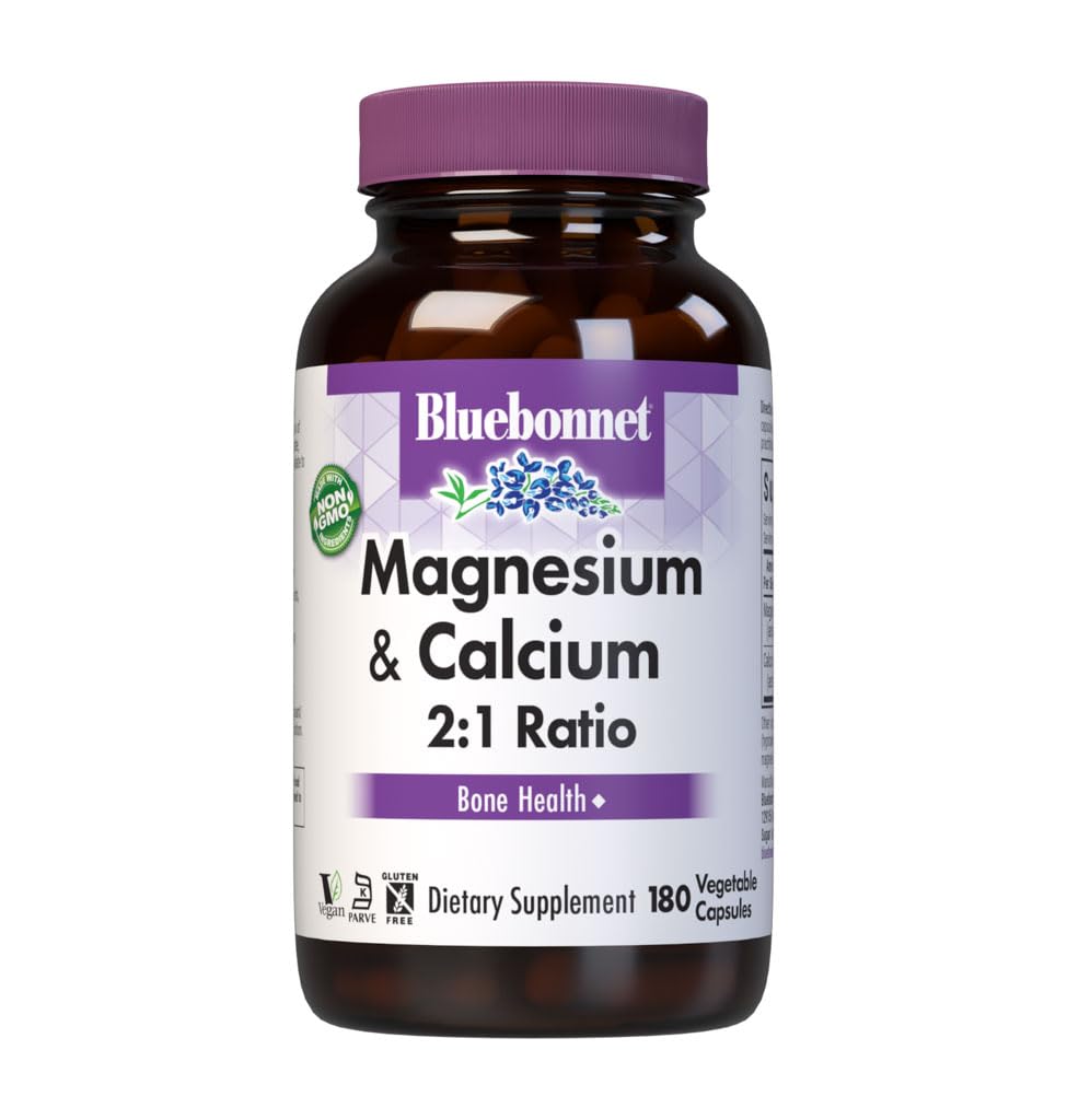 BlueBonnet Magnesium & Calcium 2:1 Ratio Bone Health Capsules 180