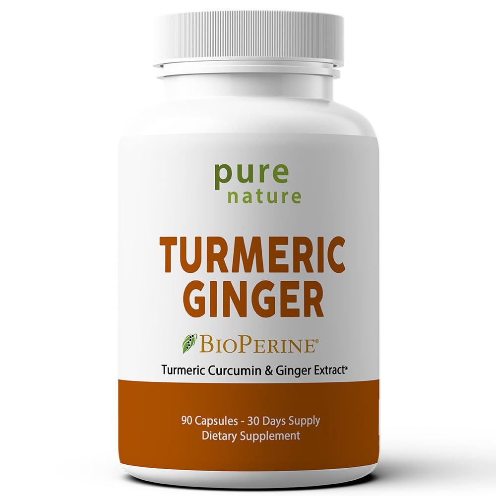 PureNature Plus Turmeric Ginger 95% Curcuminoids & BioPerine, Curcumin, 90 Capsules