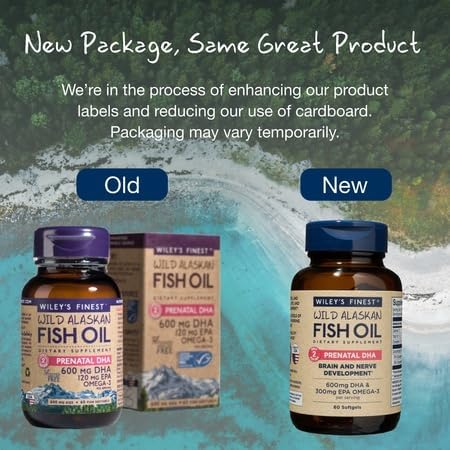 Wiley's Finest Wild Alaskan Fish Oil Prenatal DHA Softgels 60 Count