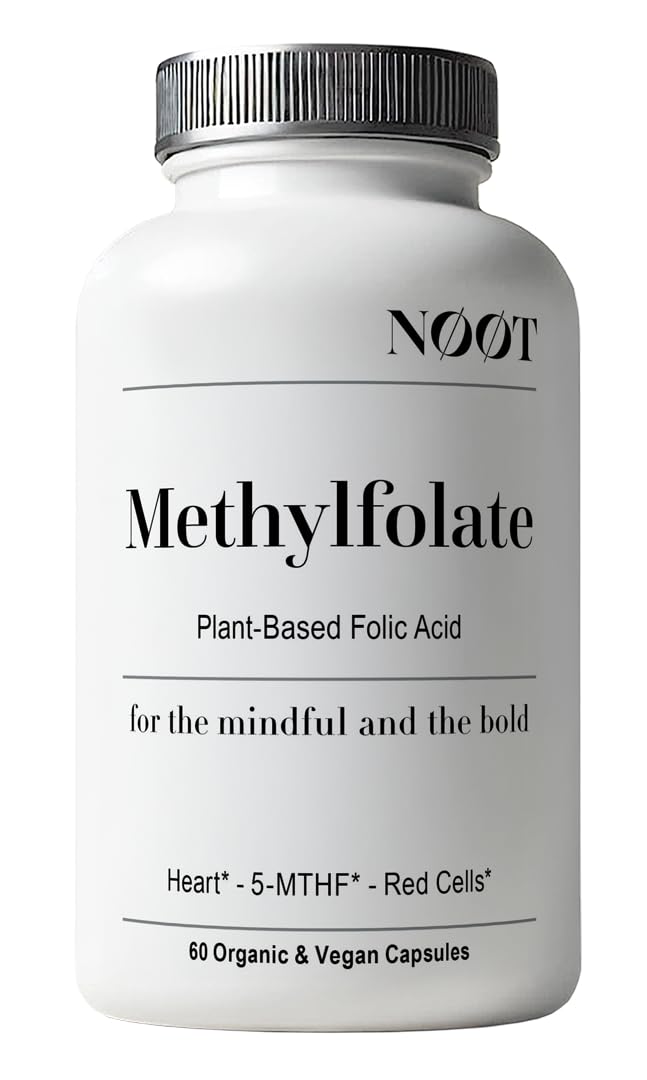 NØØT Organic Methylfolate 1000 mcg DFE, Plant-Sourced Folate with Naturally Occurring 5-MTHF Essential for Energy, Mood, Red Blood Cell Formation & Prenatal Readiness for Women & Men, Capsule, 90 Capsules