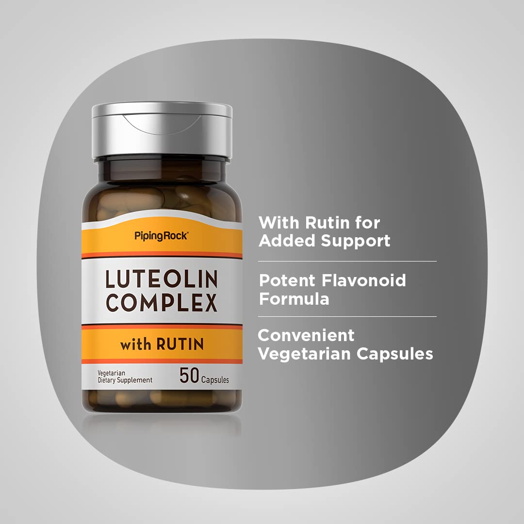 Piping Rock Luteolin Complex with Rutin Supplement Capsules, 50 Count