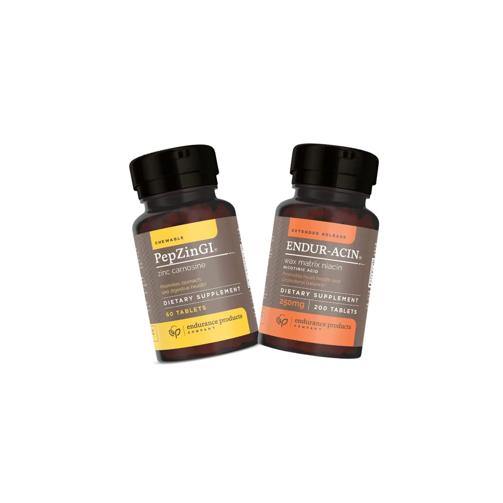 Endurance Products Endur Zinc PepZinGI 75mg for Immune Function & Digestive Health Support 60 Chewable Tablets
Endurance Products Endur-Acin Niacin 250mg Extended Release for Optimal Absorption & Low-Flush Vitamin B-3 200 Tablets