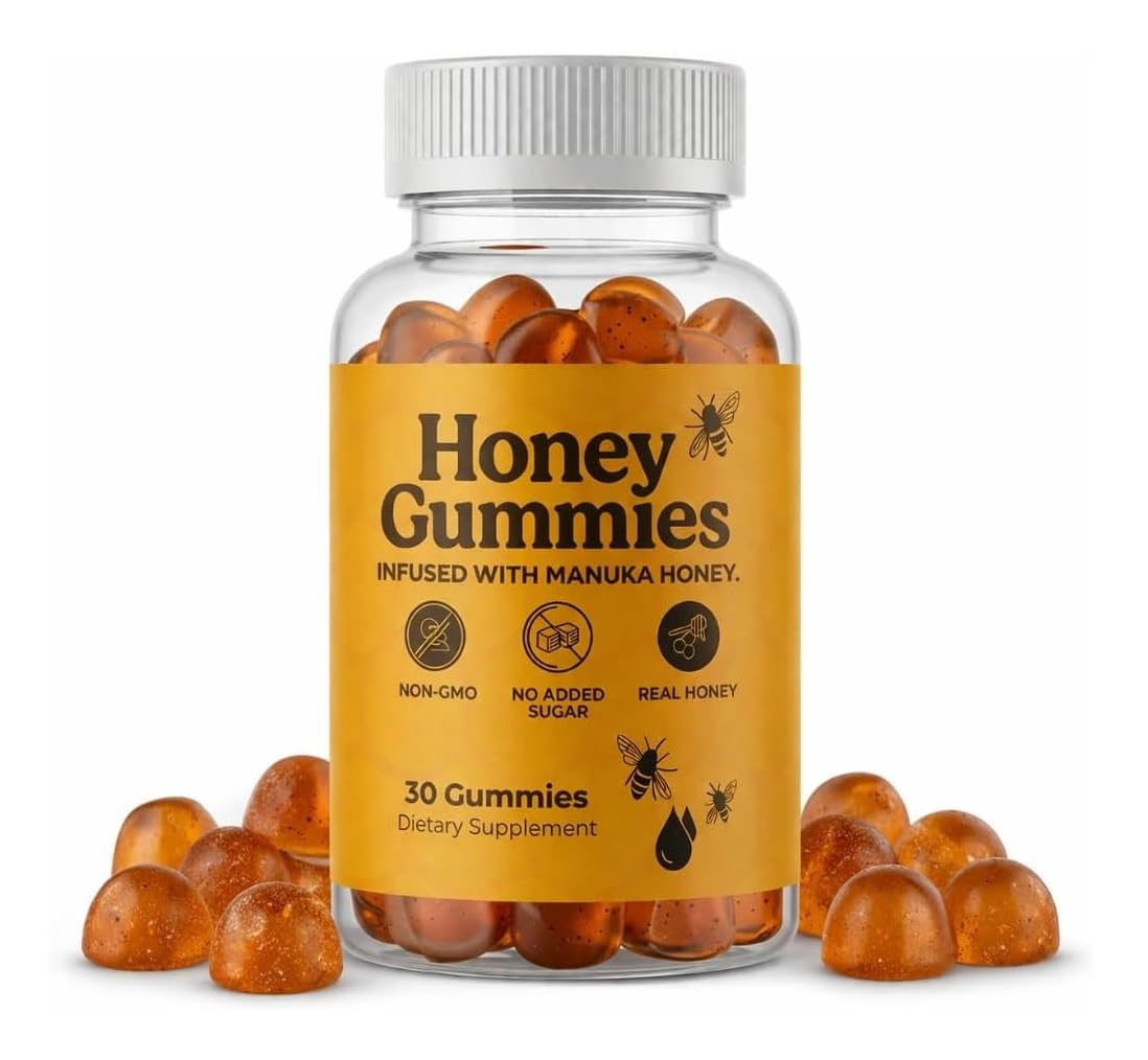 HoneyGummies New Zealand Manuka Honey MGO 83+ Shilajit, Ashwagandha & Sea Moss Gummy Blood Flow, Stamina & Male Vitality Support 30 Count