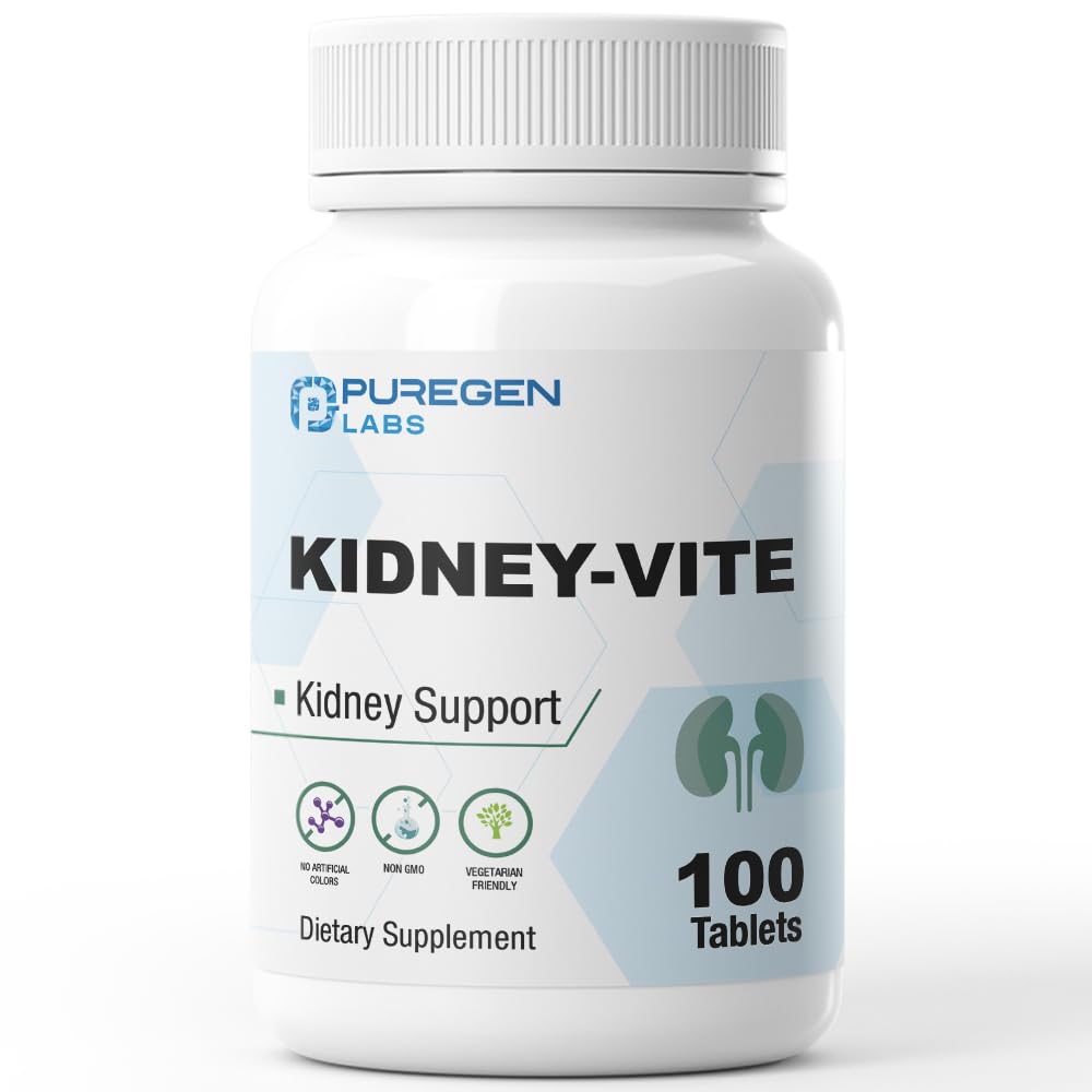 P Puregen Labs Kidney-Vite Premier Kidney, Renal Support 100 Tablets