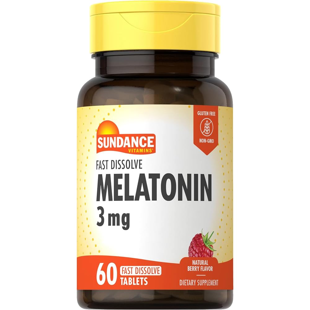Sundance Melatonin 3 mg Natural Berry Flavor, 60 Tablets