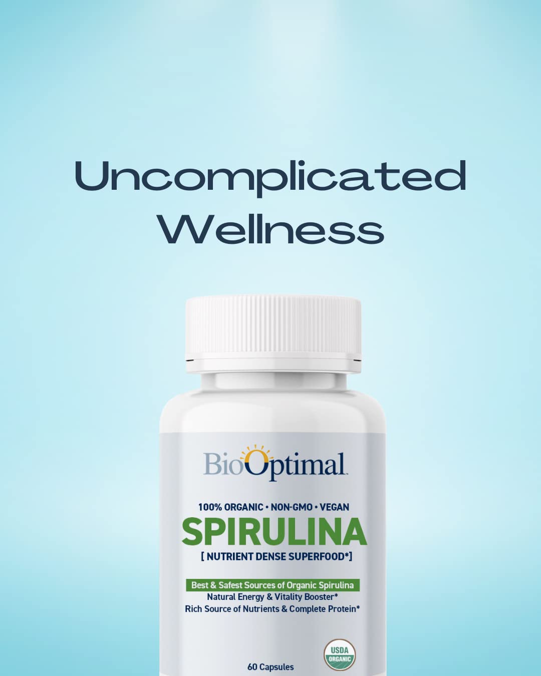 BioOptimal Organic Spirulina Tablets, 120 Tablets