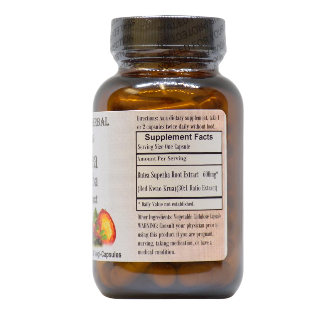 Barlowe's Herbal Elixirs Butea Superba Extract 30:1 600mg Capsule, 60 Capsules