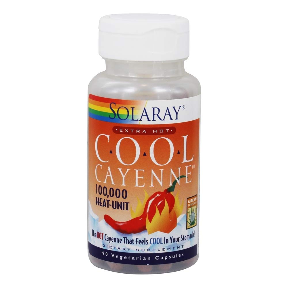 Solaray Cool Cayenne Extra Hot Capsules, 90 Count