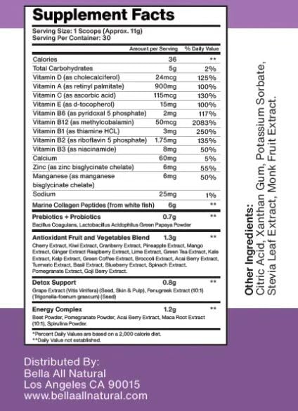 Bella All Natural Collagen Powder 9.74 Ounce