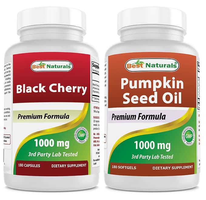 Best Naturals Black Cherry 1000 mg & Pumpkin Seed Oil 1000 mg Softgels, 1 Count