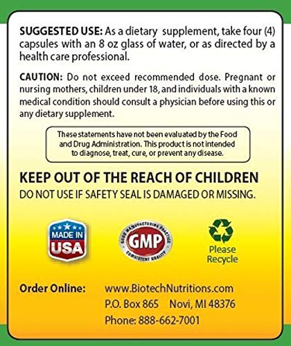 Biotech Nutritions Chlorella 2000mg Vegetable Capsules, 120 Capsules