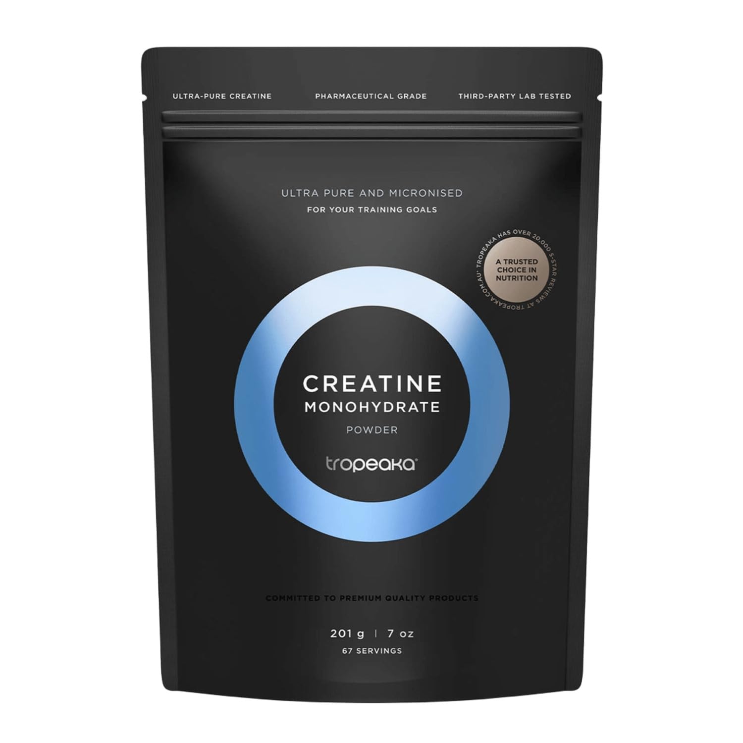 Tropeaka Creatine Monohydrate - 100% Micronized Creatine Powder, 1 Container