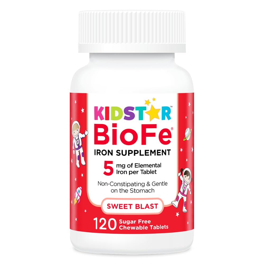 KidStar Nutrients BioFe Pure Iron Tablet, 120 Tablets