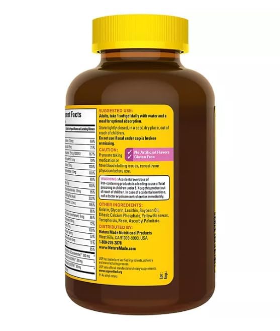 Nature Made Prenatal + DHA 200 mg Dietary Supplement Softgels, 150 Count