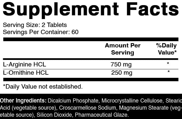 Oxify L-Arginine L-Ornithine 1000 mg Tablet, 120 Count